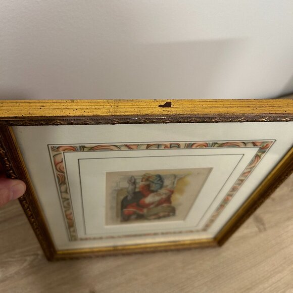 Vintage framed Santa Christmas chromolithograph print - Picture 7 of 7